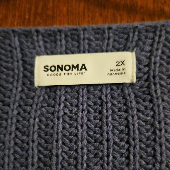 GAP Women's V-Neck Sweater in Dusty Blue - Picture 3 of 4